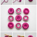 Coloridos botones tejidos al crochet para renovar prendas de vestir