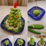 ¡Deco navideña con comida! Originales pepinos para decorar mesa navideña