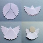 Angelitos de papel para entregar como souvenirs de nacimiento