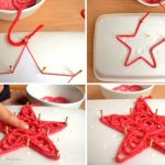 ¿Cómo hacer una estrella navideña con hilo rojo de manera fácil y rápida?